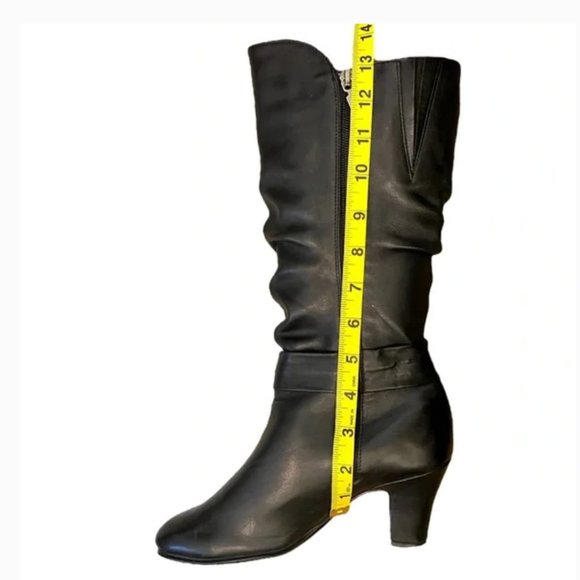 blondo heeled black boots ruched bow size 6 like new no tags - Picture 5 of 14